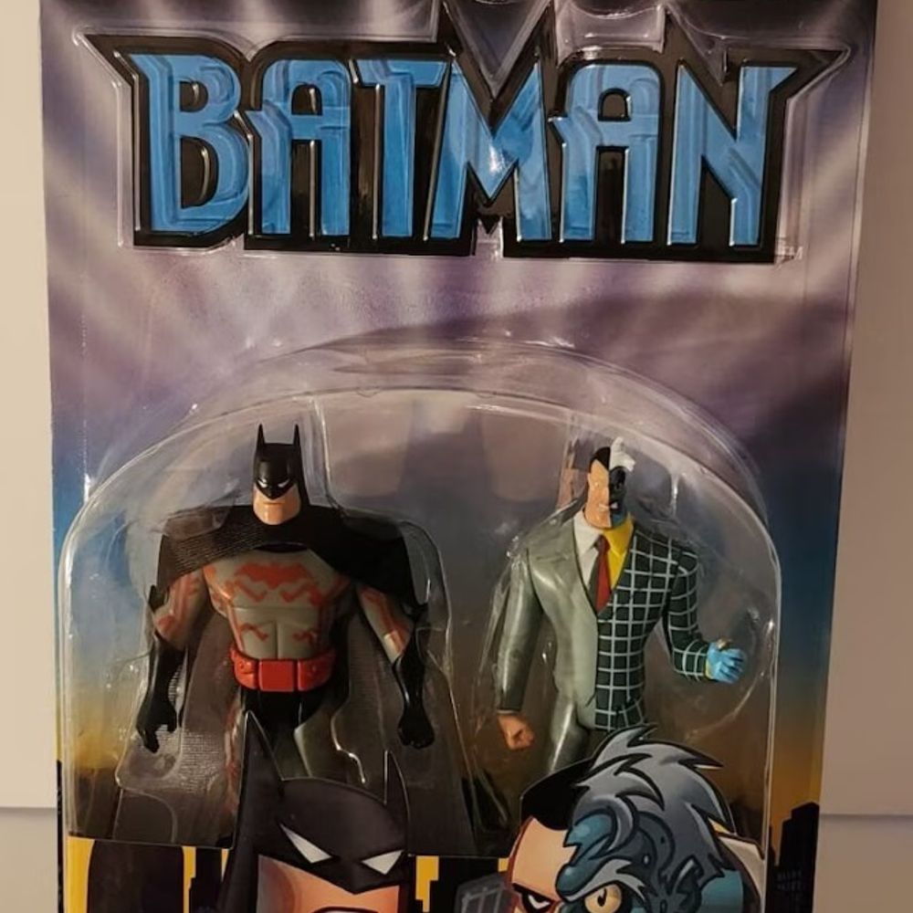 2002 Mattel Animated Batman vs Two Face Action Figures Set New Sealed Package