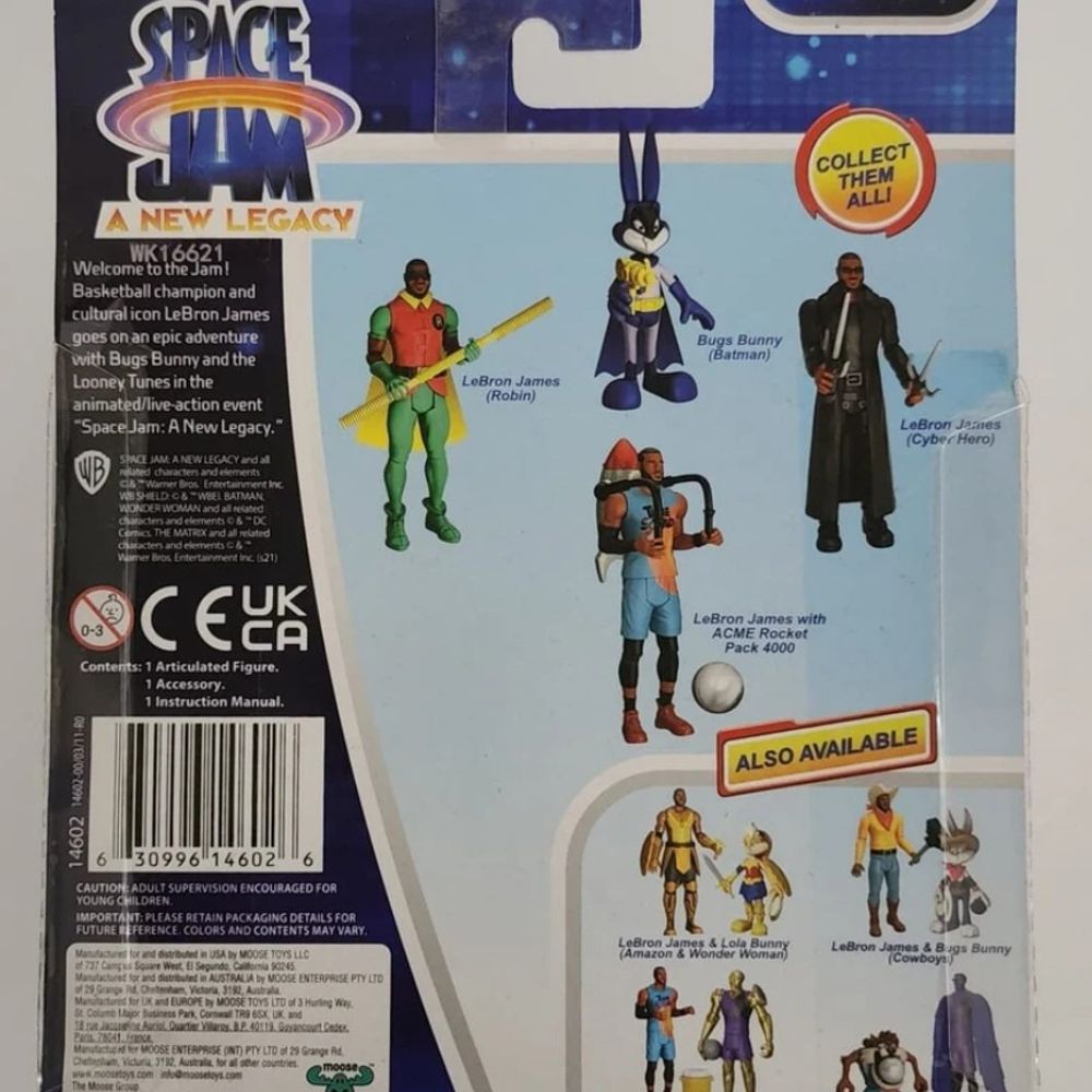 Space Jam The Movie LeBron James Batman Robin Action Figure New In Package