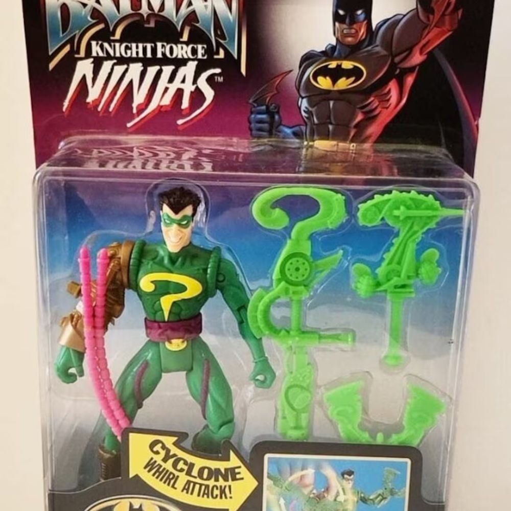 1998 Kenner Batman Knight Force Ninja Tornado Blade Riddler Action Figure New Sealed Package