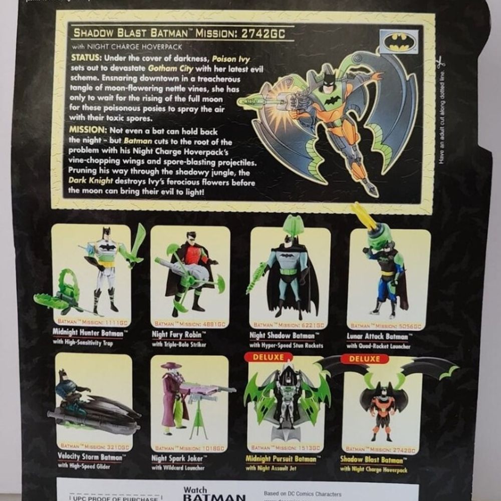 2001 Hasbro Batman Mission Masters 4 Deluxe Shadow Blast Batman Action Figure New Sealed Package