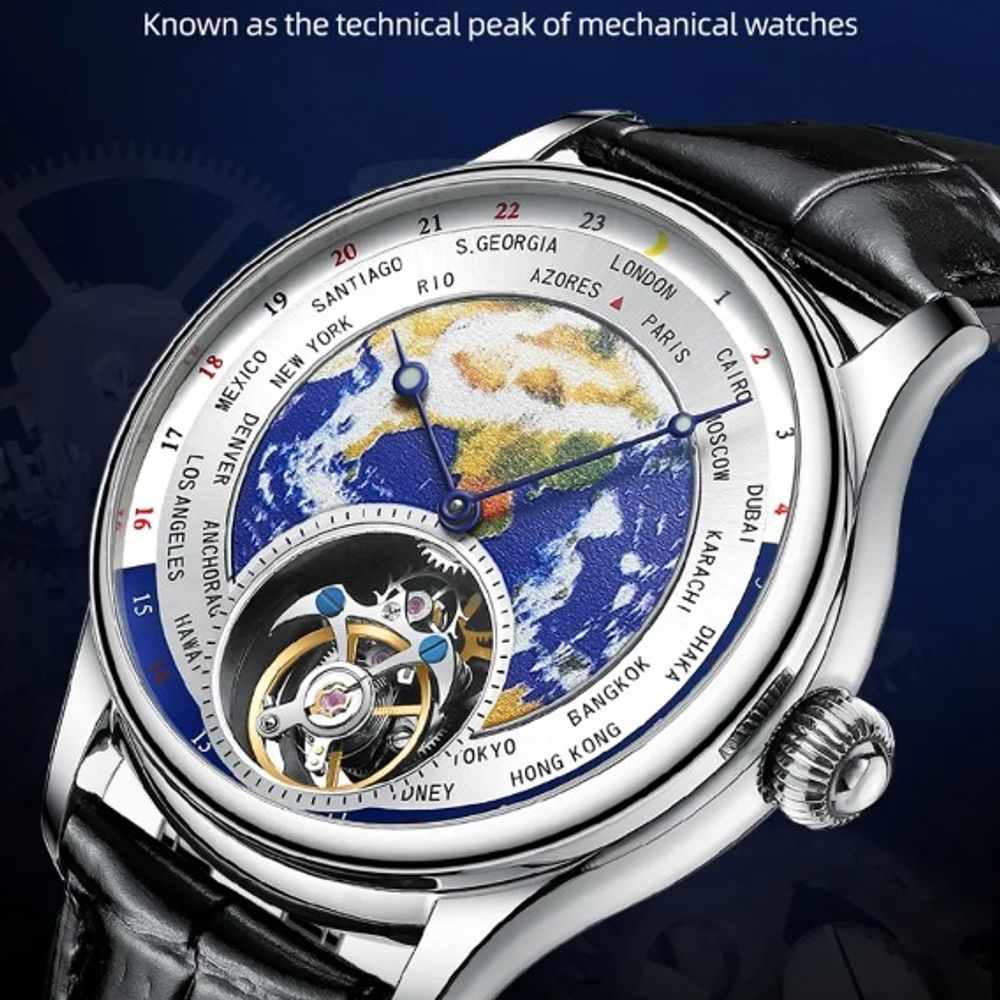 Original Earth Tourbillon Men's Watch with Sapphire Dial