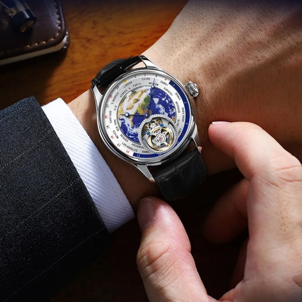 Original Earth Tourbillon Men's Watch with Sapphire Dial