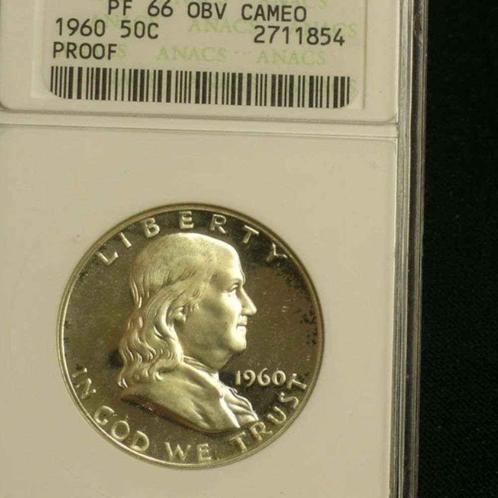 1960 Gem Proof ANACS Graded PR66 Cameo Franklin Half Dollar