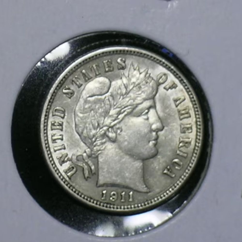 1911 Sharp Barber Dime - Nice Detail and Luster -- (AB11)