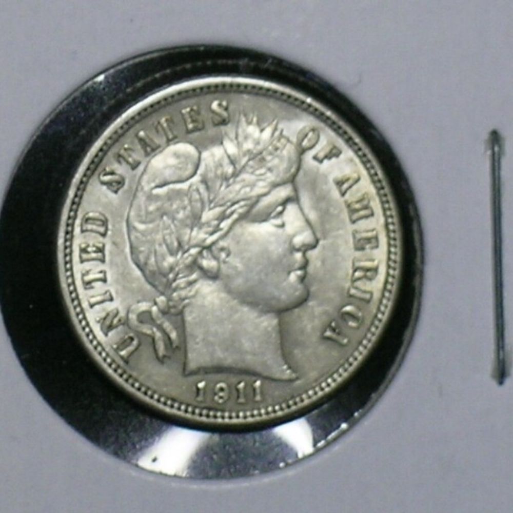 1911 Sharp Barber Dime - Nice Detail and Luster -- (AB11)