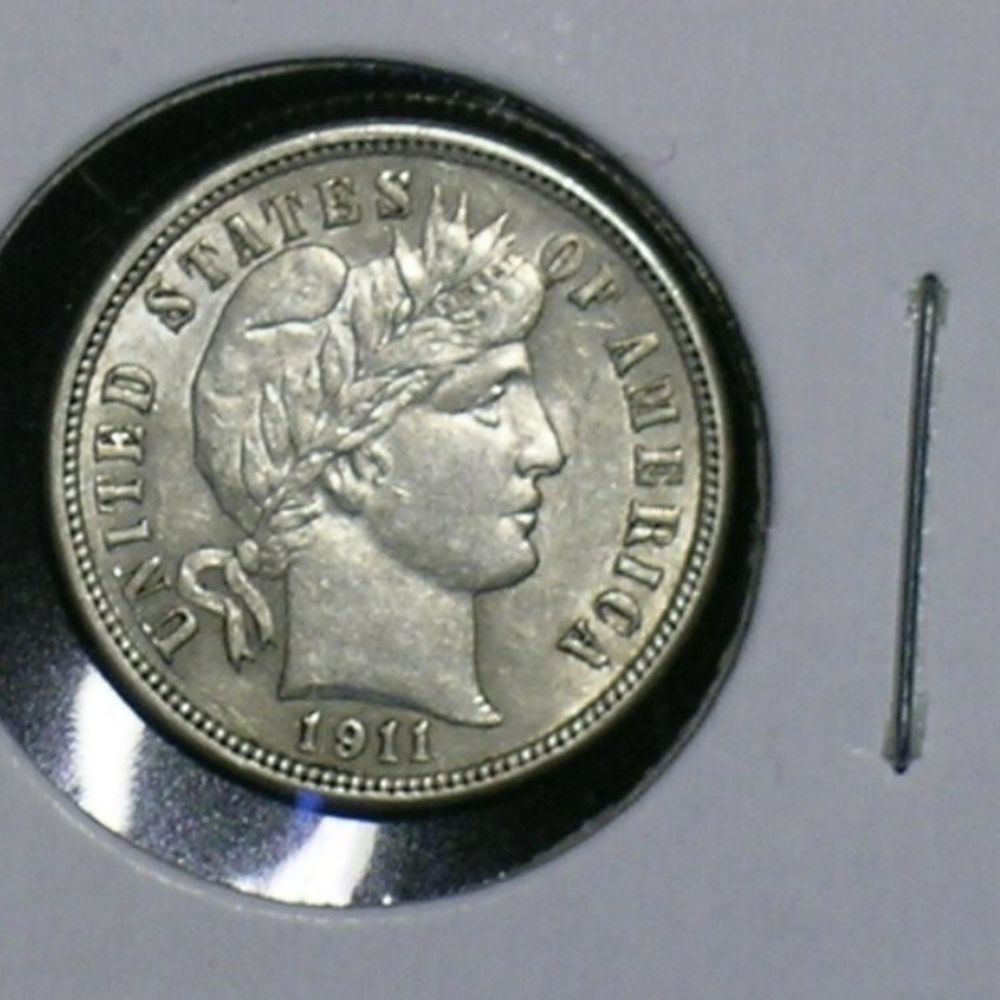 1911 Sharp Barber Dime - Nice Detail and Luster -- (AB11)