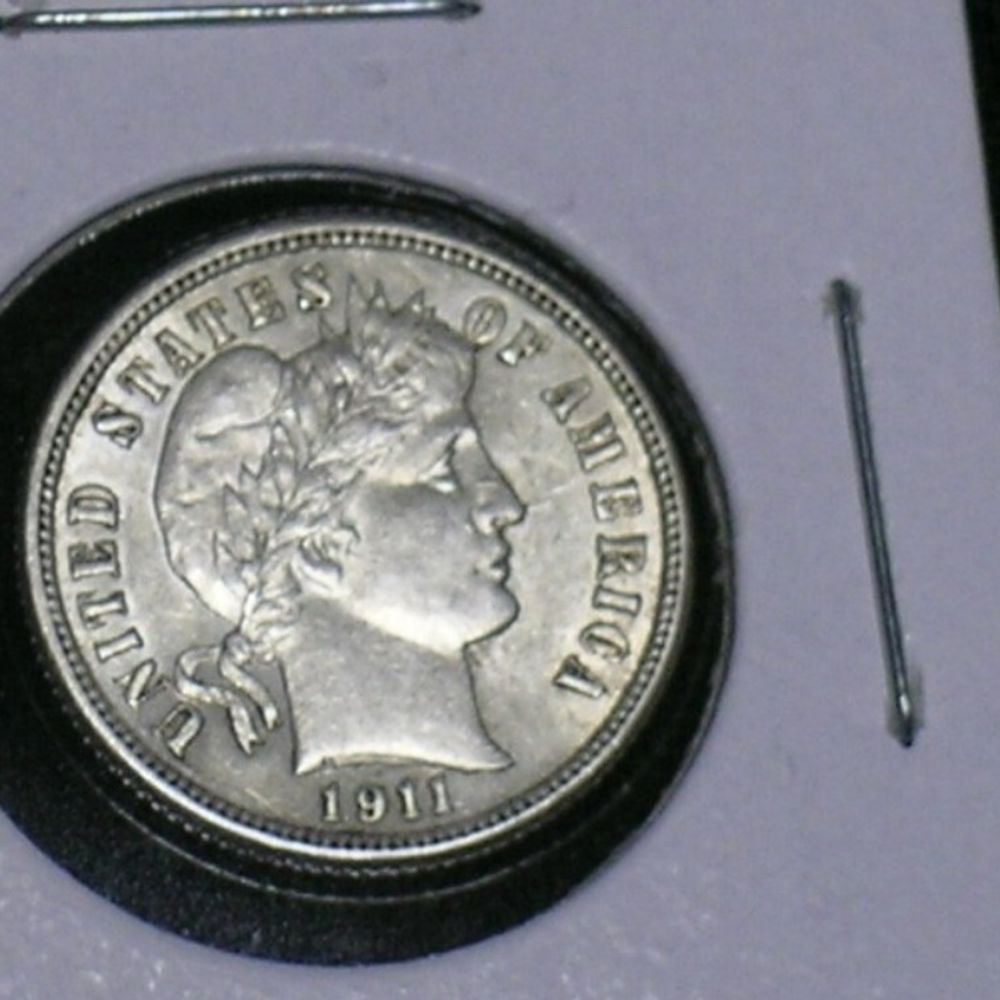 1911 Sharp Barber Dime - Nice Detail and Luster -- (AB11)