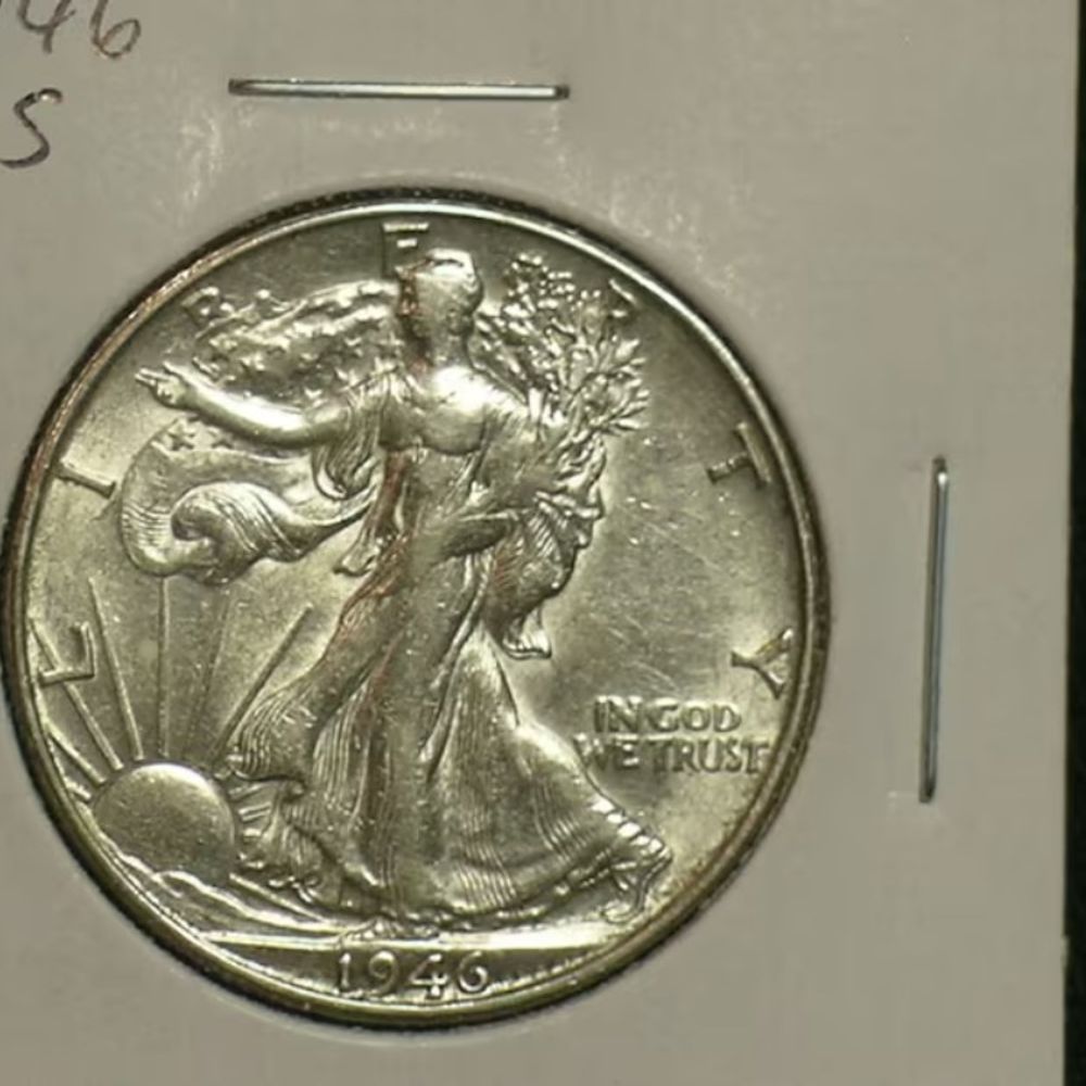 1946-S Sharp Walking Liberty Half Dollar - - Silver Coin (AE8)