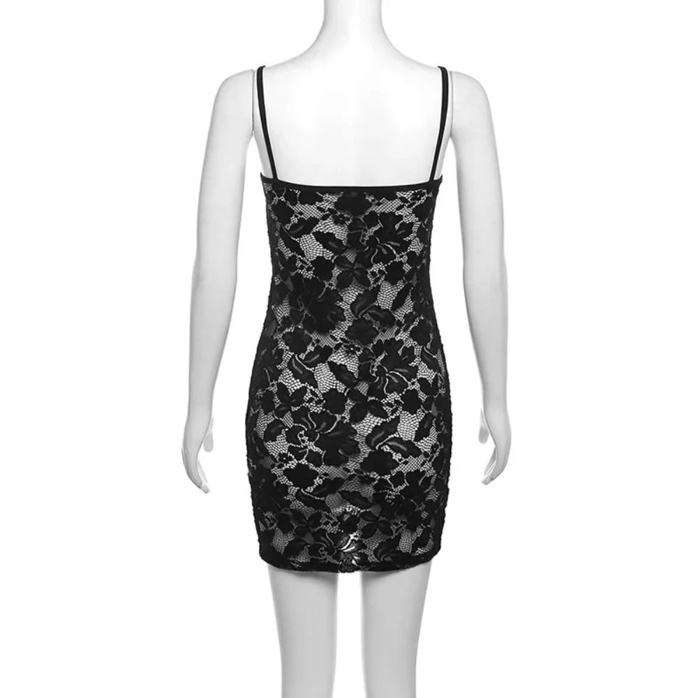 Elegant Lace Bodycon Mini Dress for Night Clubwear