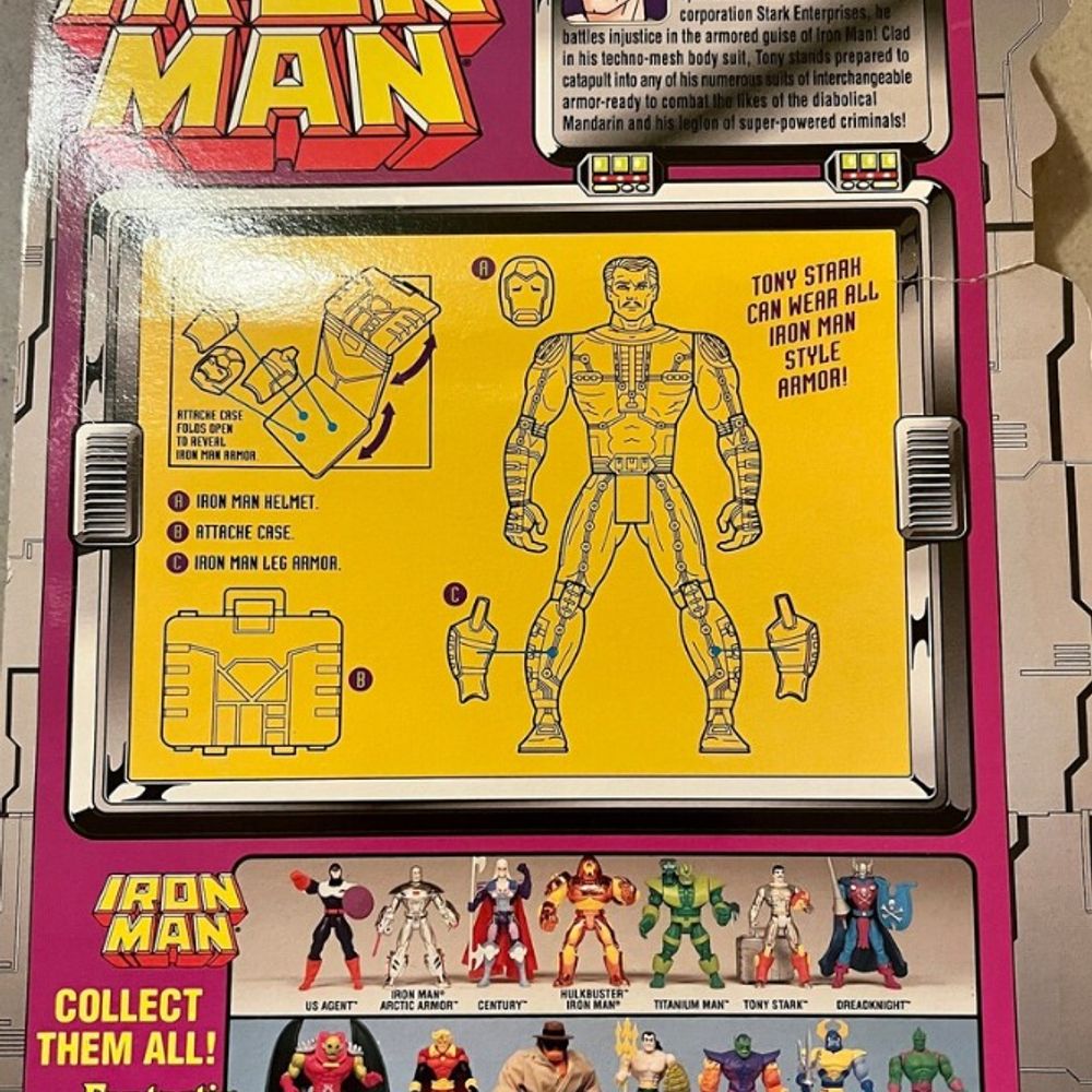 Iron Man: Tony Stark | Armor Carrying Suitcase | Toy Biz | 1995 | Marvel Comics | MIB / Never Opened!