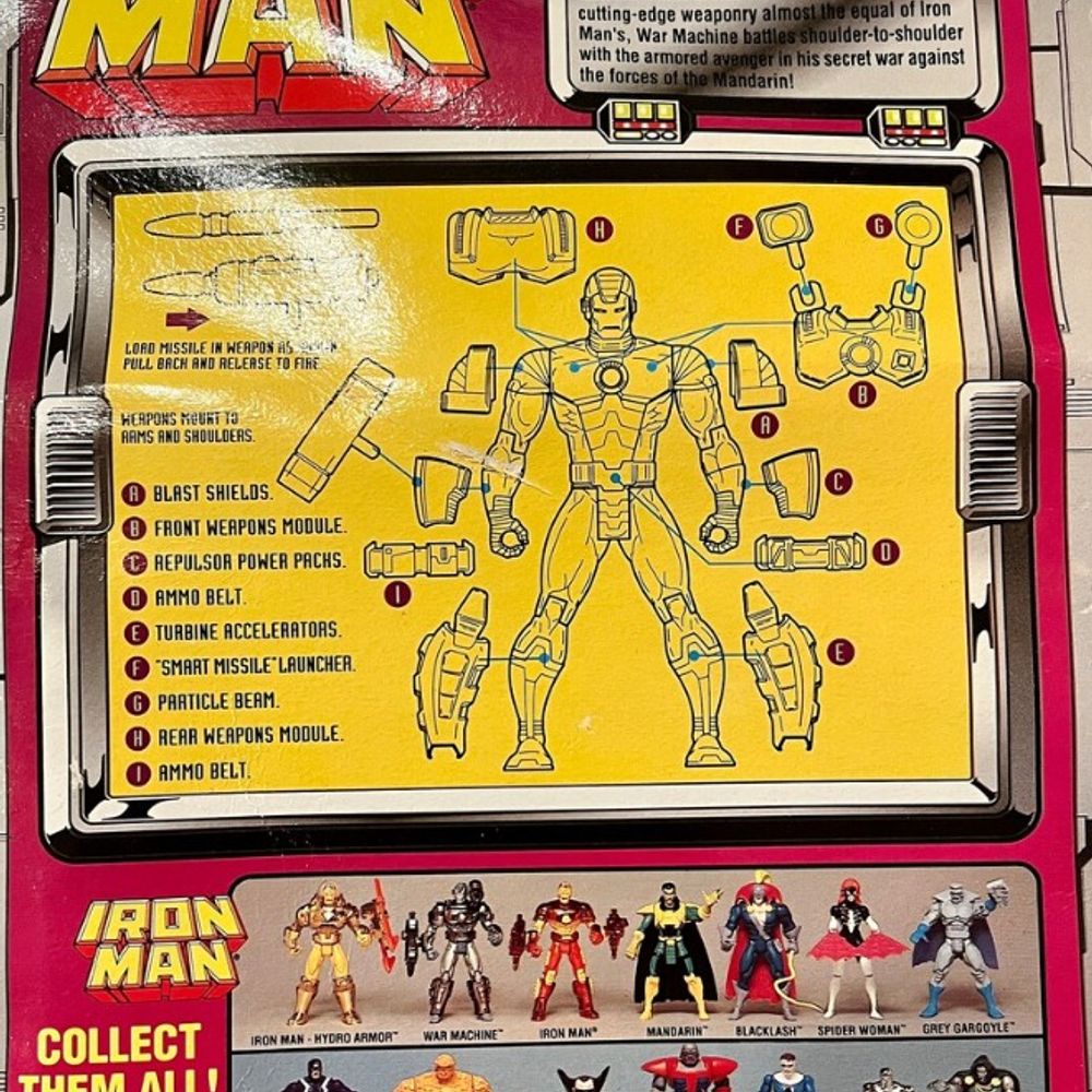 Iron Man: War Machine | Shoulder mount cannons | Toy Biz | 1994 | Marvel Comics | MIB (Never Opened)