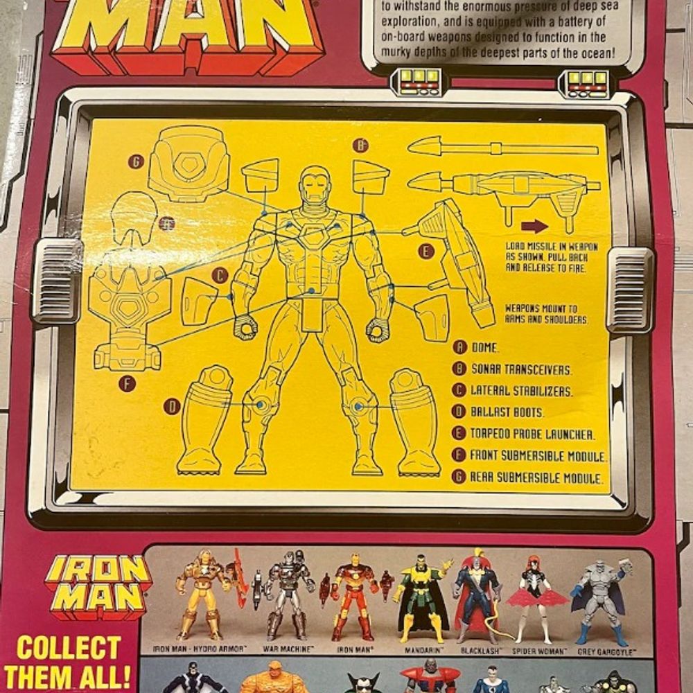 Iron Man: Iron Man Hydro Armor | Toy Biz | 1994 | Marvel Comics | Slight Warping (Never Opened)