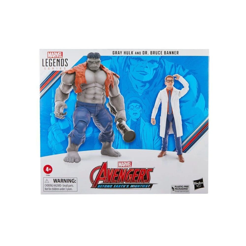 Avengers 60th Anniv. Marvel Legends Dr. Bruce Banner & Gray Hulk 2-pack 6" Figure