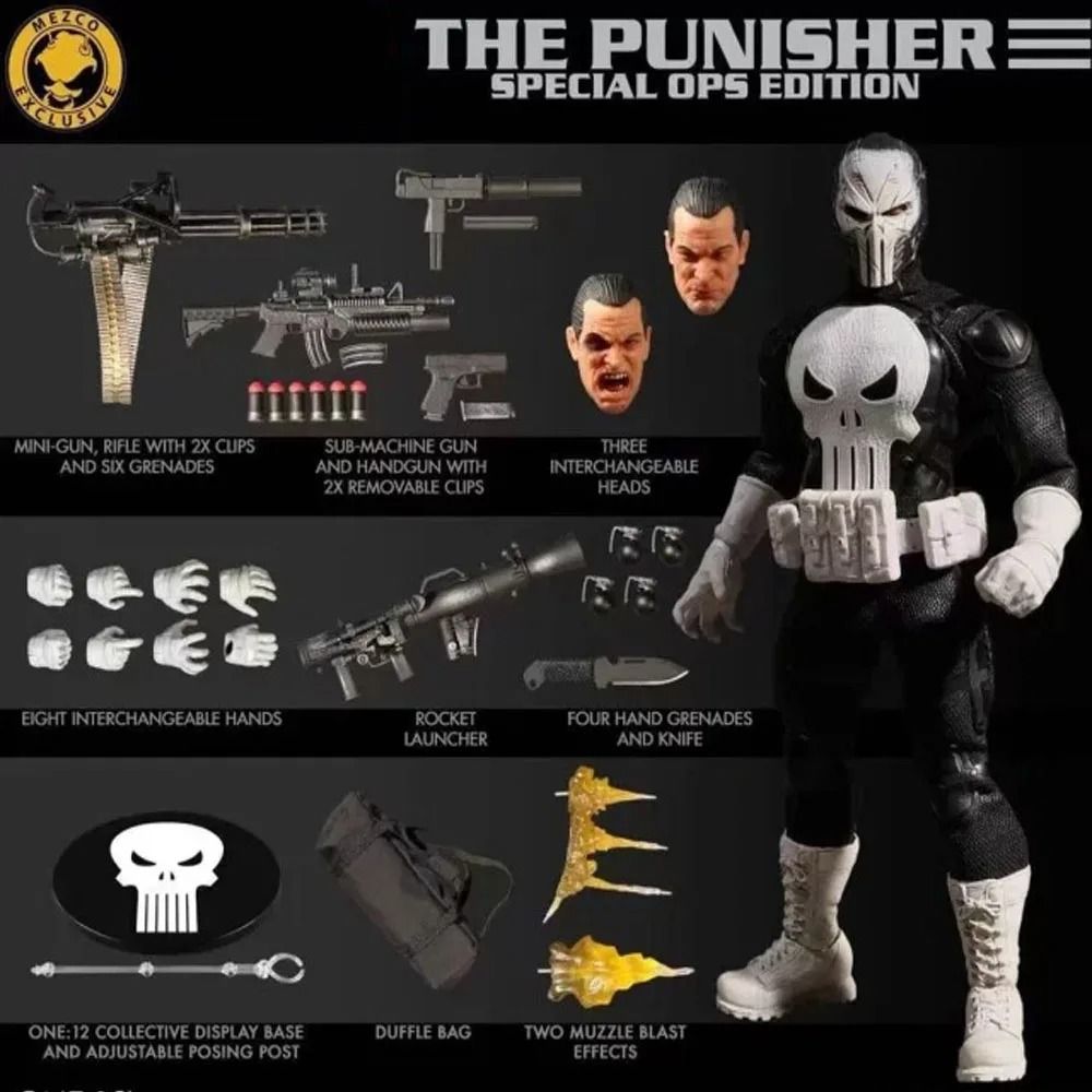 Professional Punisher Deluxe BJD Action Figure with Moveable Joints