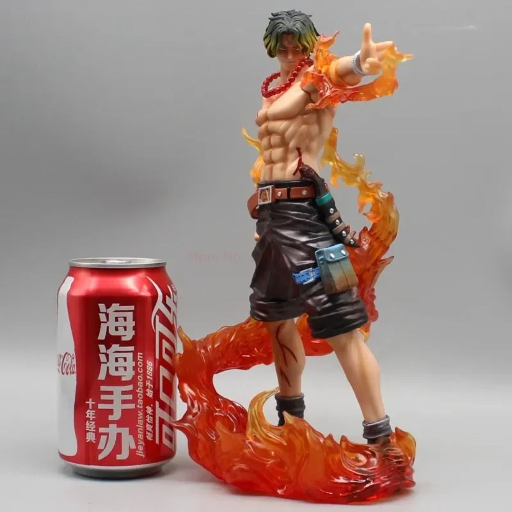 24.5cm One Piece Portgas D Ace Figure: Whitebeard Pirates Finger Gun Statue