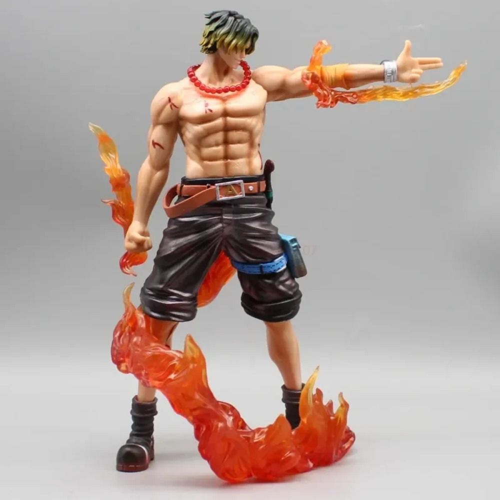 24.5cm One Piece Portgas D Ace Figure: Whitebeard Pirates Finger Gun Statue