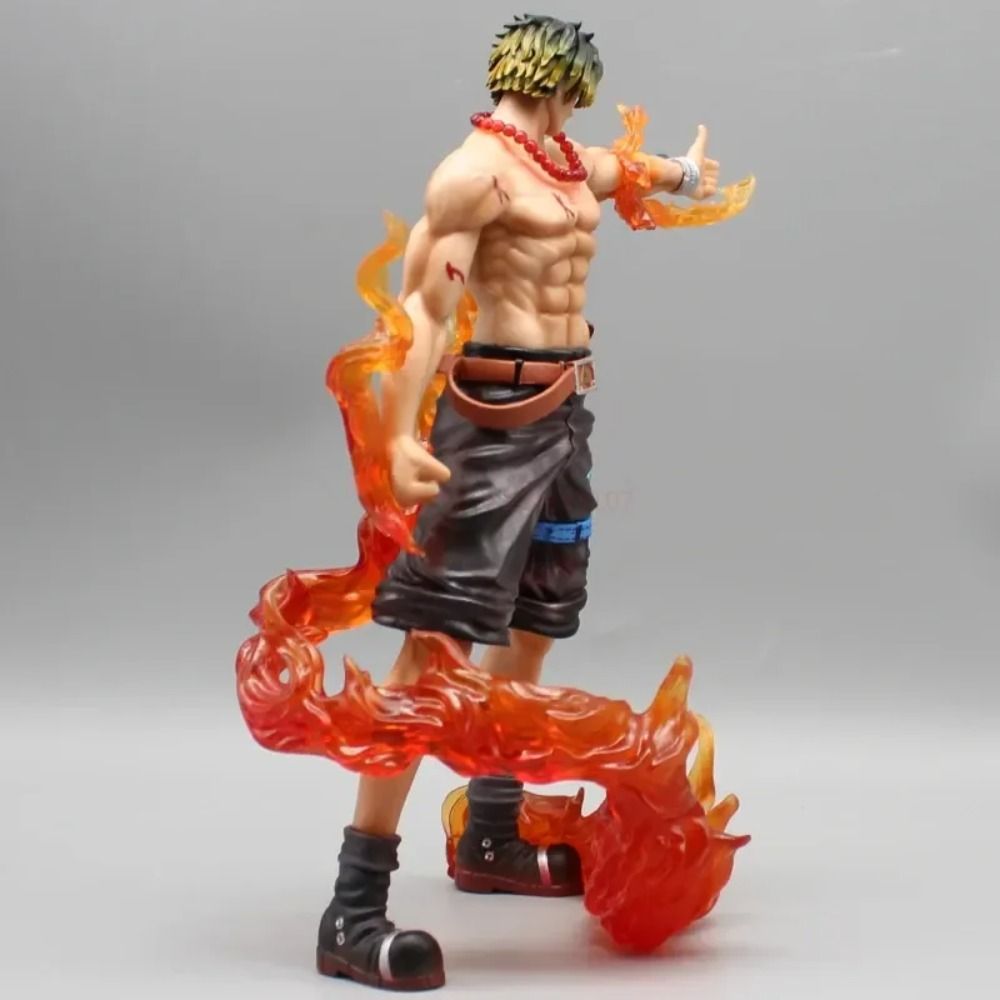 24.5cm One Piece Portgas D Ace Figure: Whitebeard Pirates Finger Gun Statue