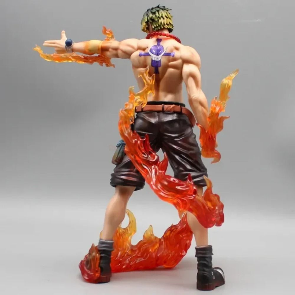 24.5cm One Piece Portgas D Ace Figure: Whitebeard Pirates Finger Gun Statue