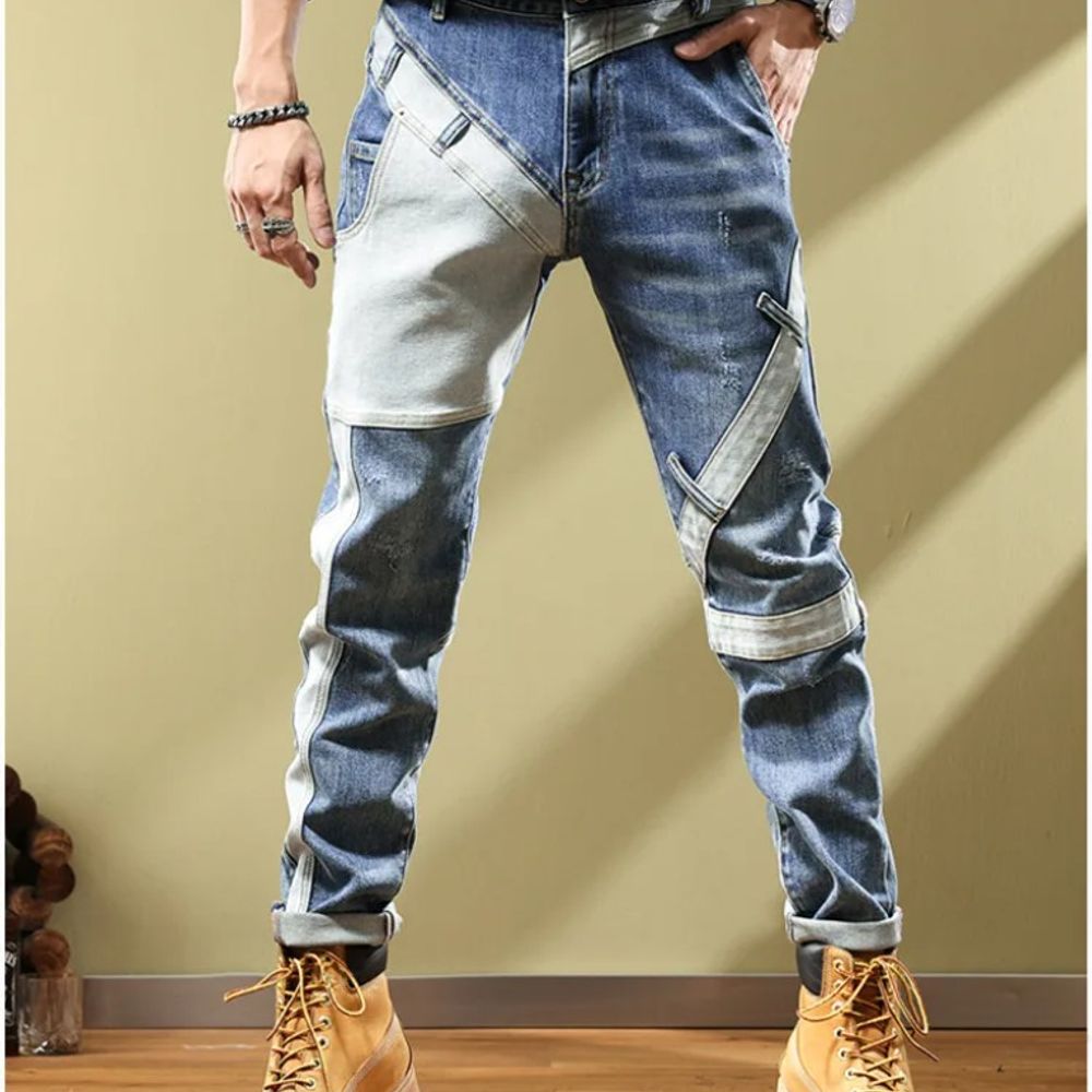 Men's Classic Fashion Trend Ripped Jeans: Casual Elastic Comfort Trousers