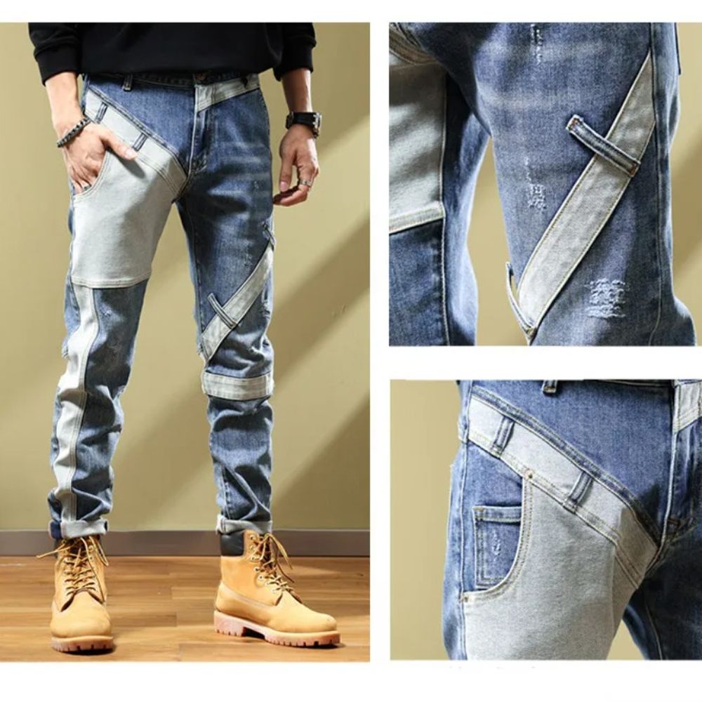 Men's Classic Fashion Trend Ripped Jeans: Casual Elastic Comfort Trousers