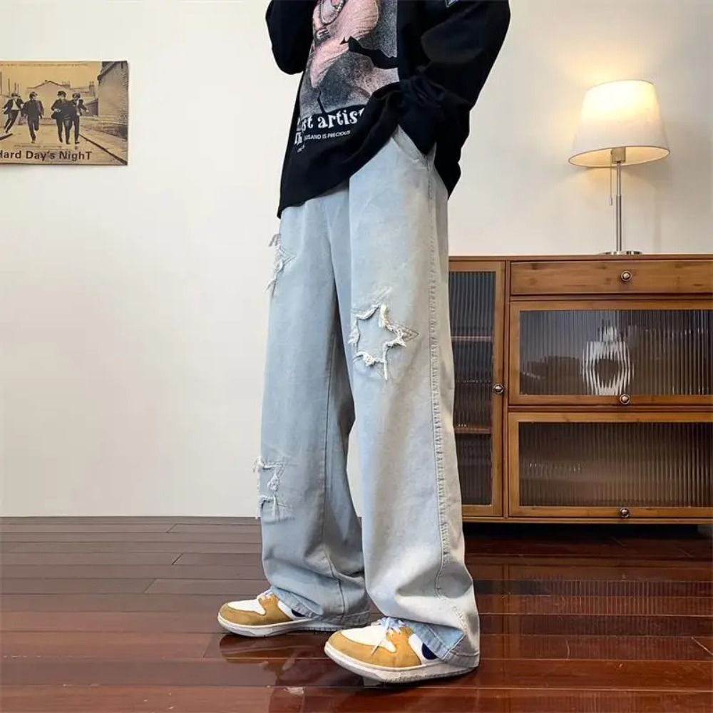 Baggy Denim Jeans for Men Casual Wide Leg Pants for a Stylish Streetwear Look