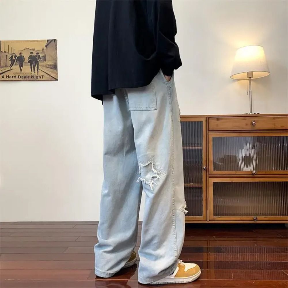 Baggy Denim Jeans for Men Casual Wide Leg Pants for a Stylish Streetwear Look