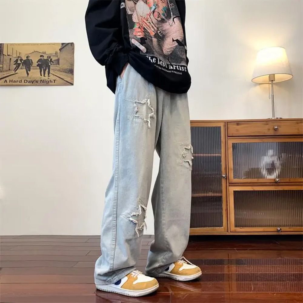 Baggy Denim Jeans for Men Casual Wide Leg Pants for a Stylish Streetwear Look