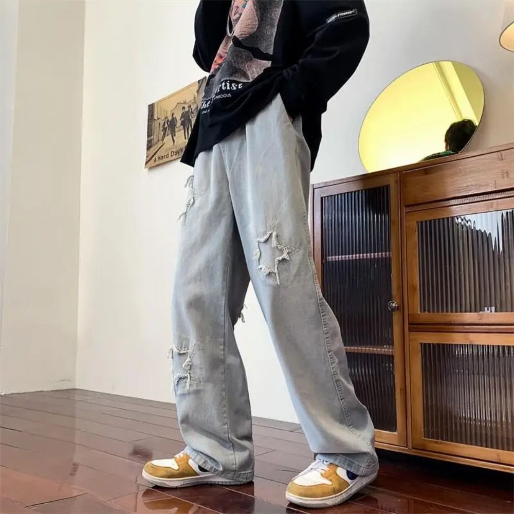 Baggy Denim Jeans for Men Casual Wide Leg Pants for a Stylish Streetwear Look