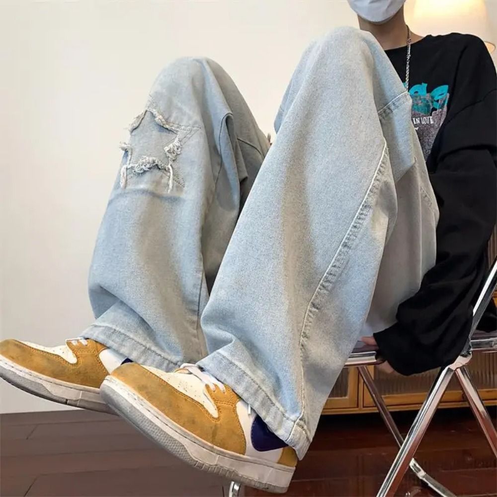 Baggy Denim Jeans for Men Casual Wide Leg Pants for a Stylish Streetwear Look