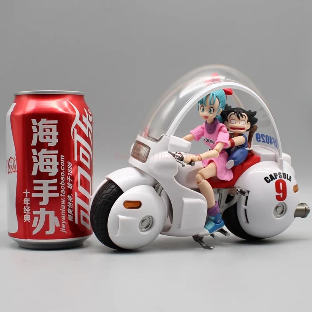 Dragon Ball Anime Figure Son Goku Bulma Capsule No.9 Bike Statue Figurine Collectible Model Toy