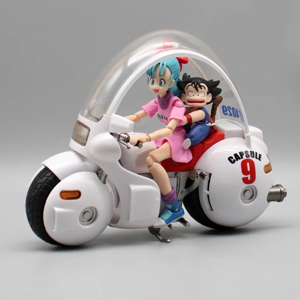 Dragon Ball Anime Figure Son Goku Bulma Capsule No.9 Bike Statue Figurine Collectible Model Toy