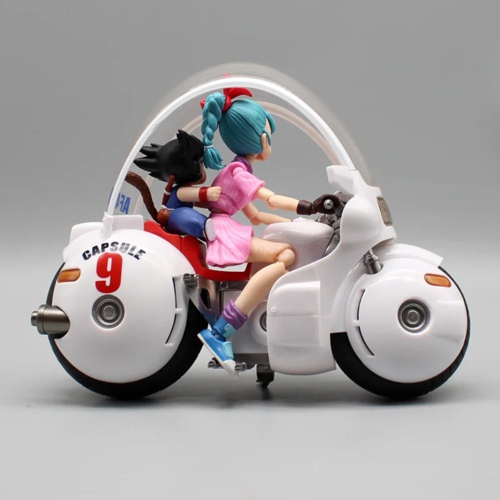 Dragon Ball Anime Figure Son Goku Bulma Capsule No.9 Bike Statue Figurine Collectible Model Toy