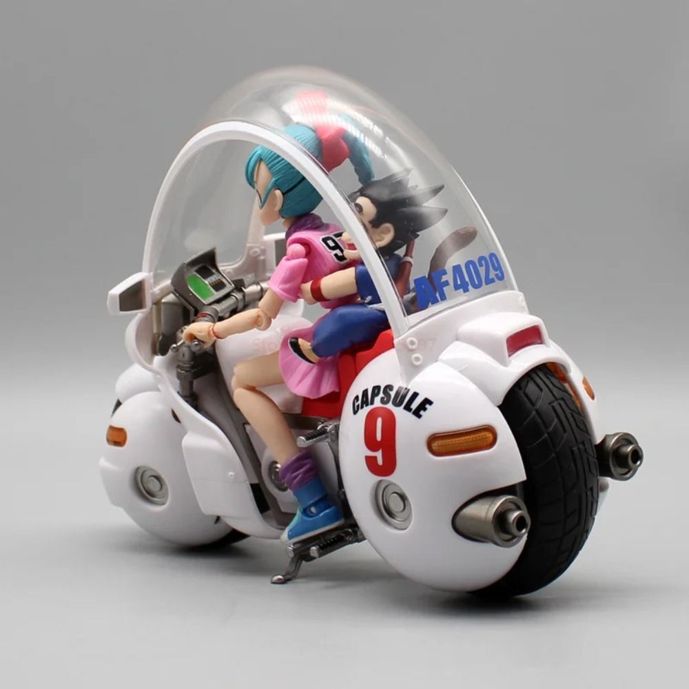 Dragon Ball Anime Figure Son Goku Bulma Capsule No.9 Bike Statue Figurine Collectible Model Toy