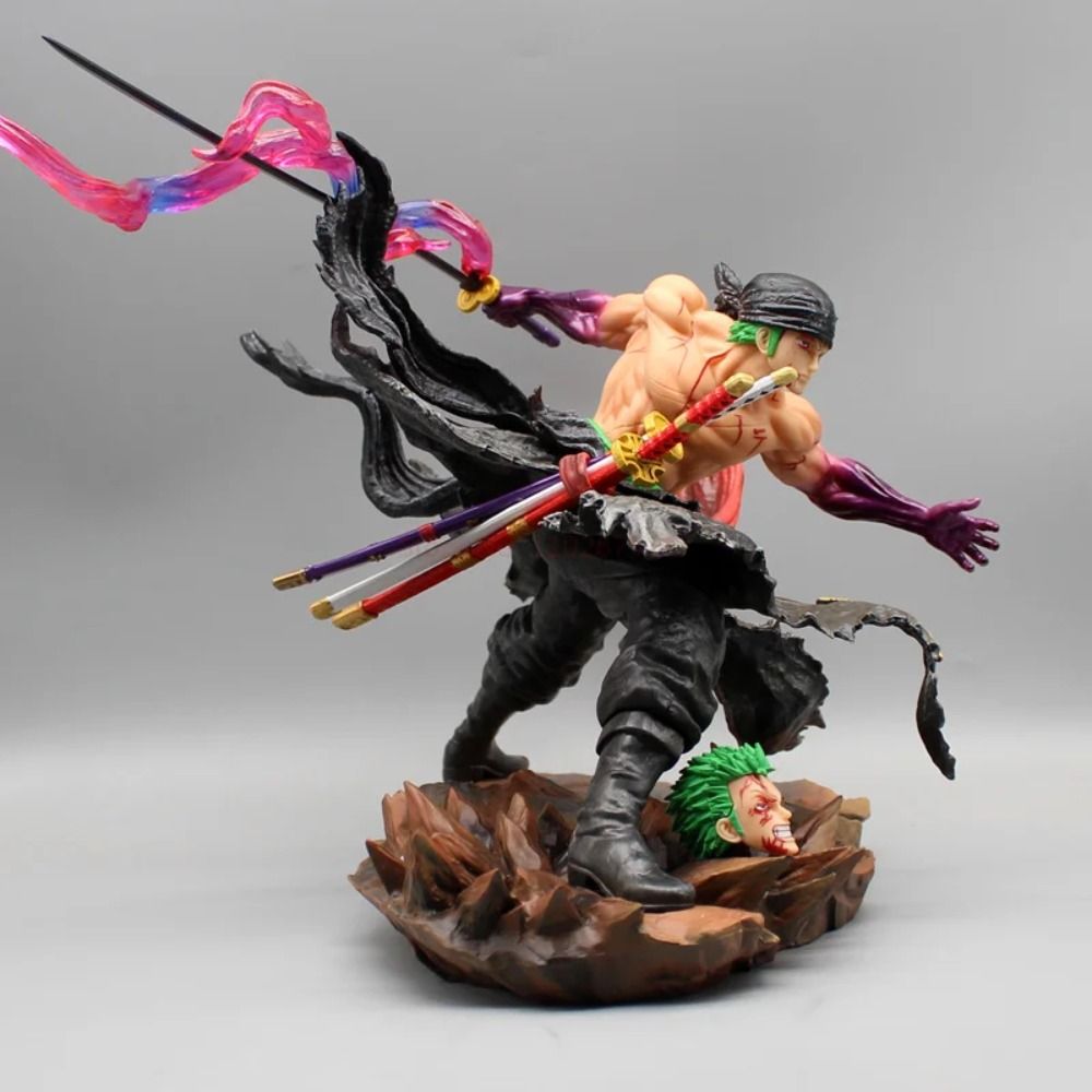 25cm One Piece Roronoa Zoro Figure GK Break Series Double Headed Statue - Professional PVC Action Figurine