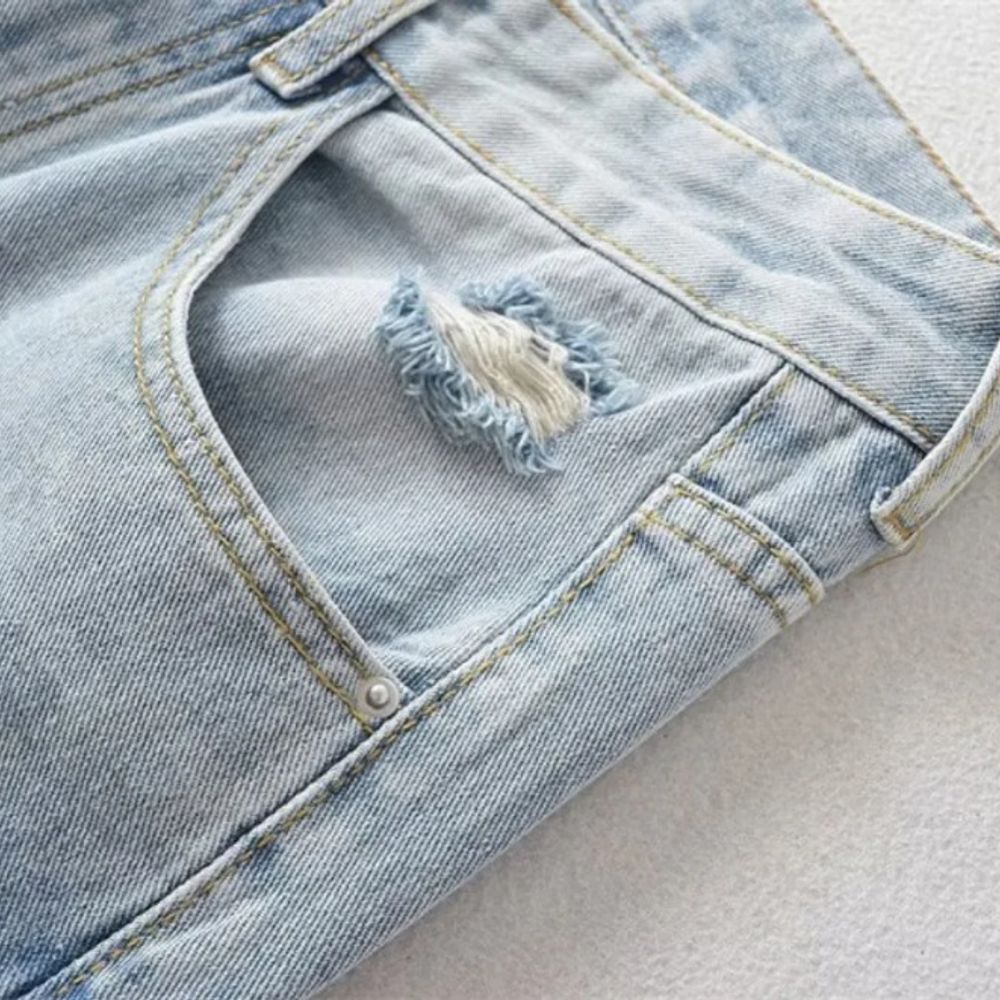 Blue Washed Cargo Pants: Y2k Retro Street Fashion High Waist Jeans