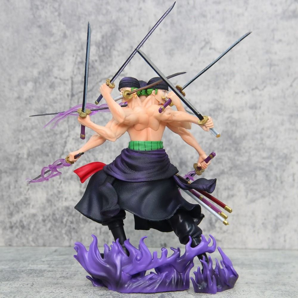 30cm One Piece Roronoa Zoro GK Figure: Island of Ghost Nine Knives Flow Statue