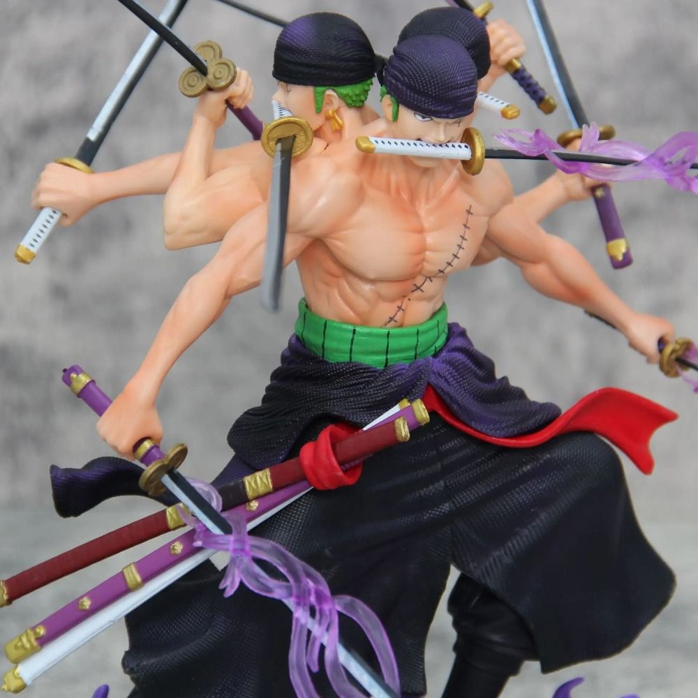 30cm One Piece Roronoa Zoro GK Figure: Island of Ghost Nine Knives Flow Statue