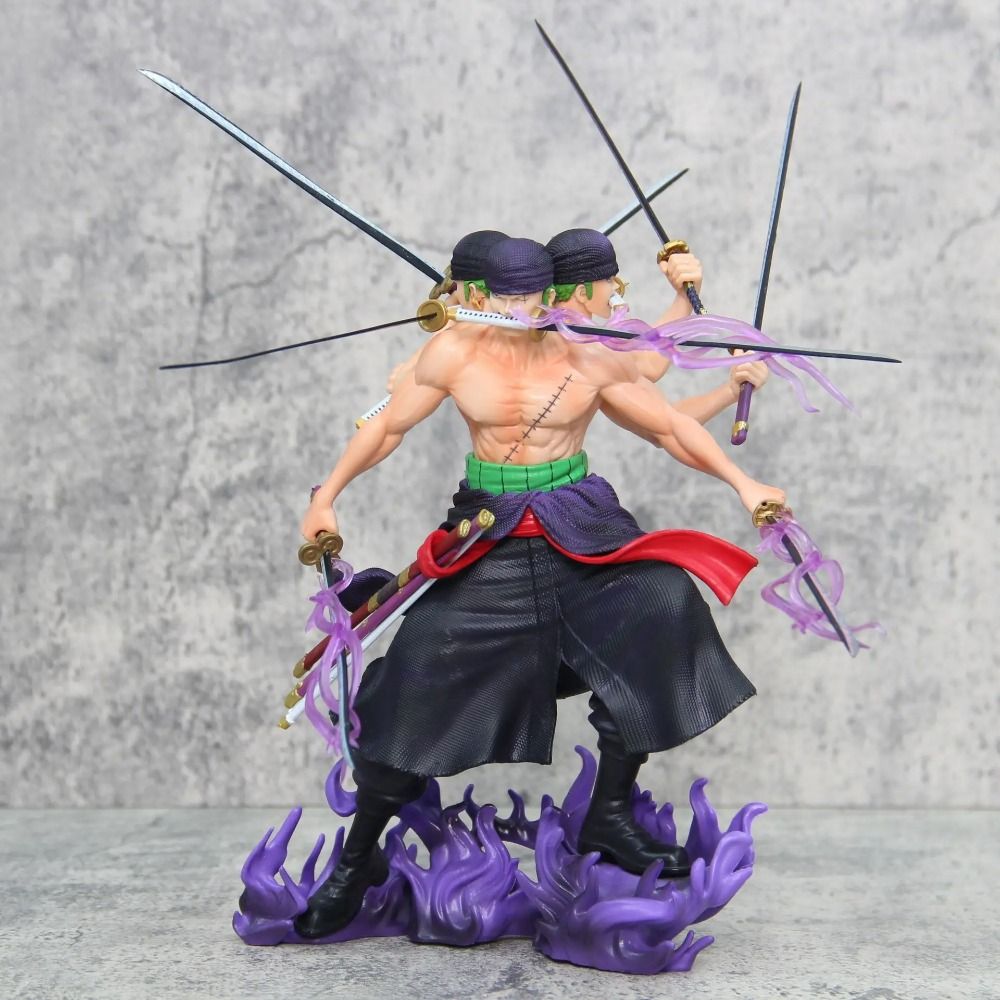 30cm One Piece Roronoa Zoro GK Figure: Island of Ghost Nine Knives Flow Statue