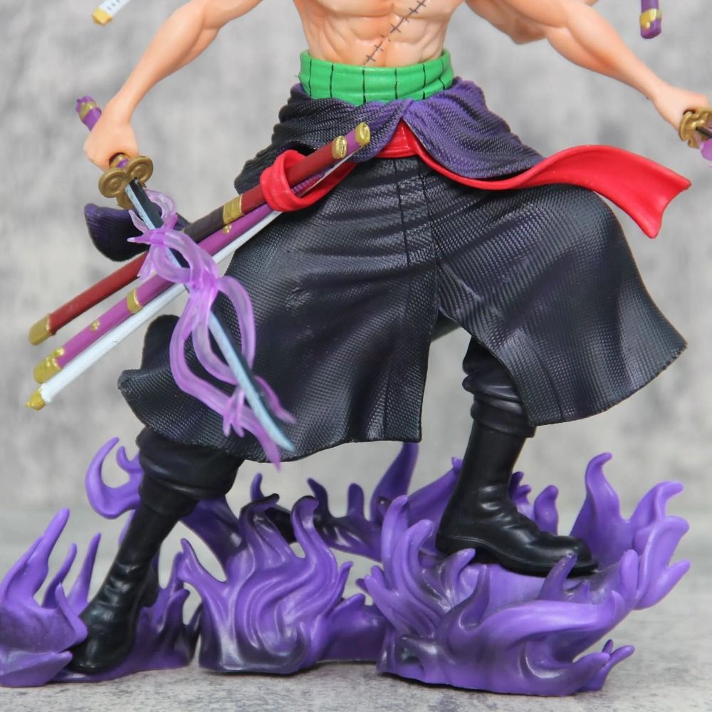 30cm One Piece Roronoa Zoro GK Figure: Island of Ghost Nine Knives Flow Statue