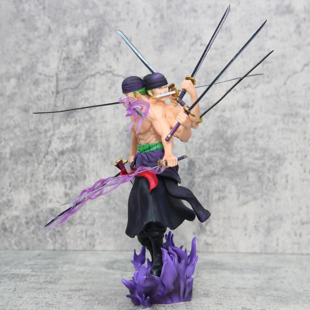 30cm One Piece Roronoa Zoro GK Figure: Island of Ghost Nine Knives Flow Statue