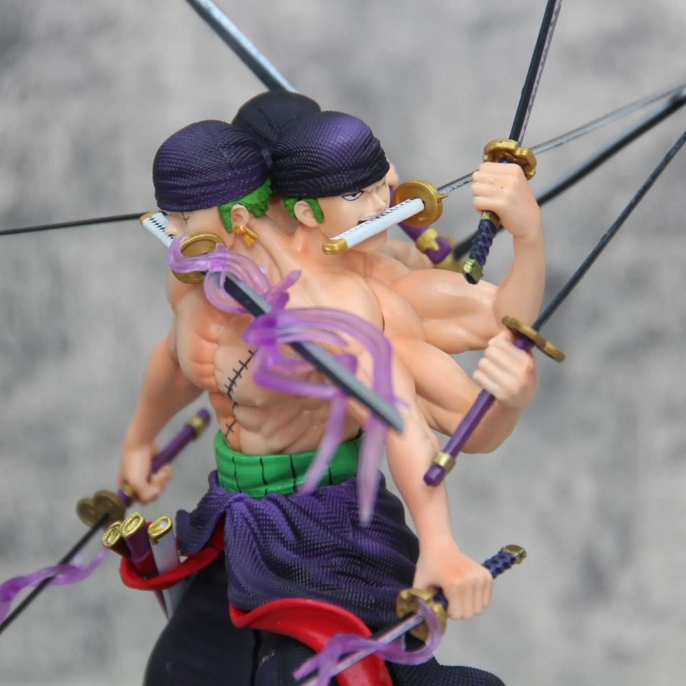 30cm One Piece Roronoa Zoro GK Figure: Island of Ghost Nine Knives Flow Statue