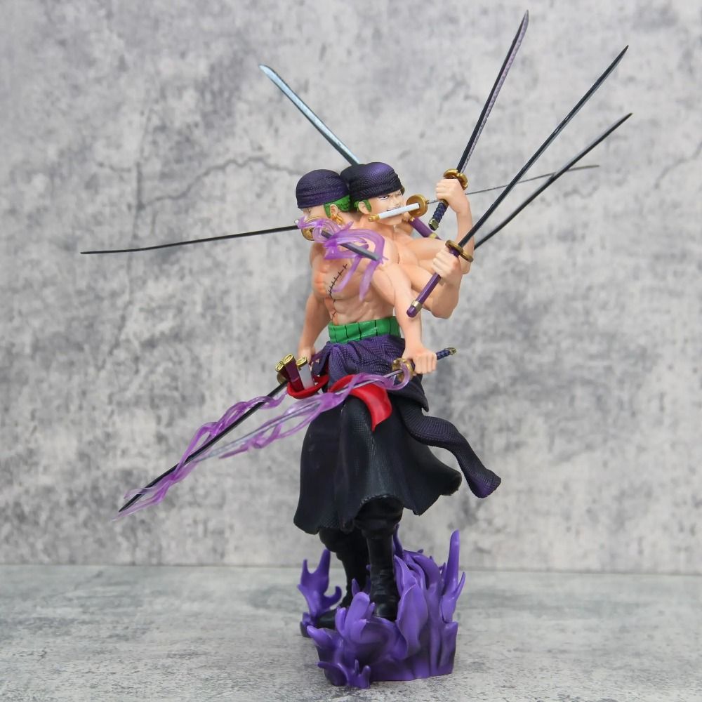 30cm One Piece Roronoa Zoro GK Figure: Island of Ghost Nine Knives Flow Statue