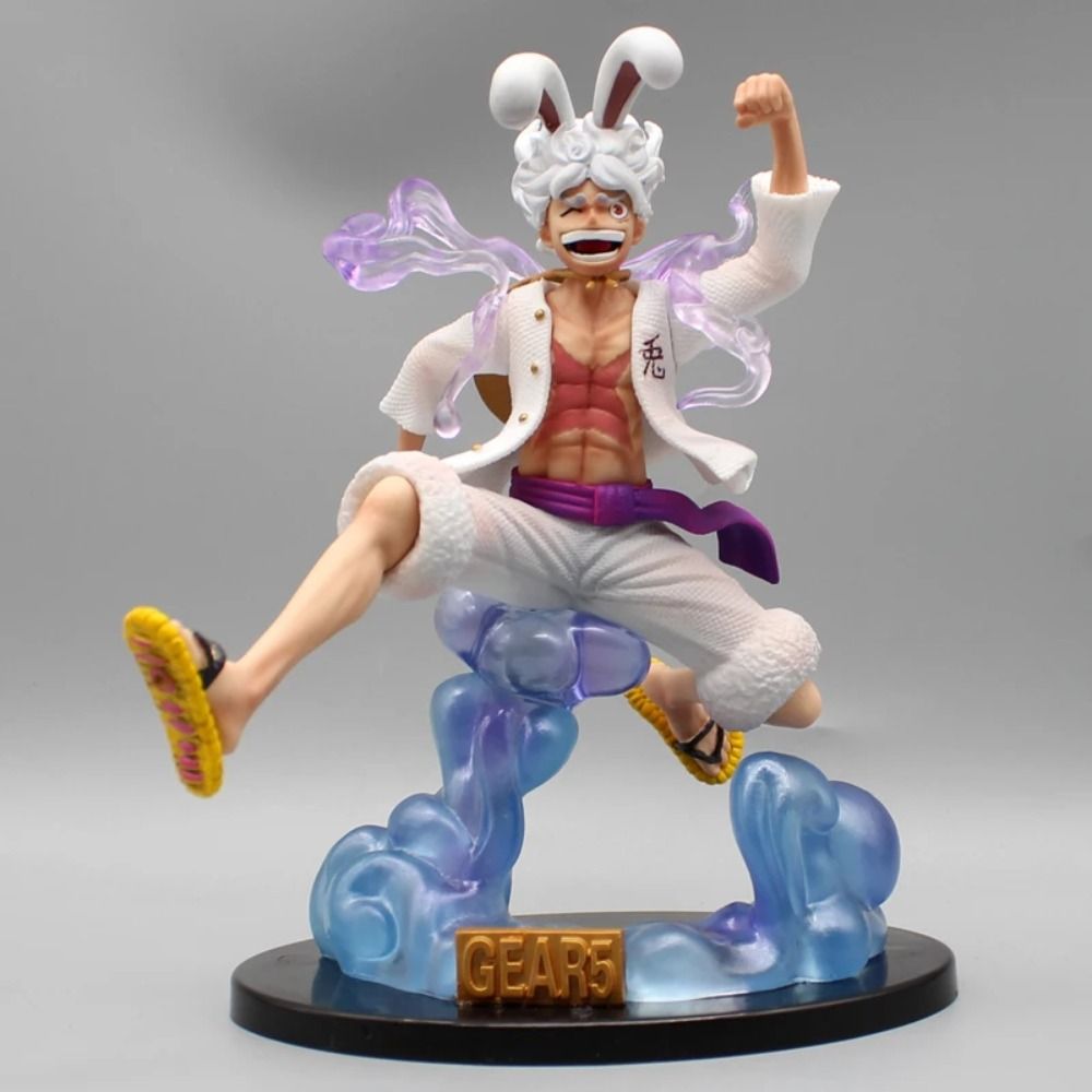 19.5cm Anime One Piece Nika Luffy Figure - Kawaii Rabbit Ears Decor Statue