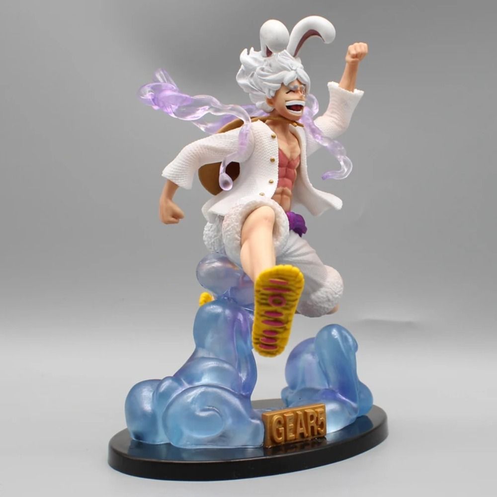 19.5cm Anime One Piece Nika Luffy Figure - Kawaii Rabbit Ears Decor Statue