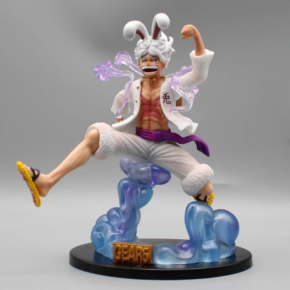 19.5cm Anime One Piece Nika Luffy Figure - Kawaii Rabbit Ears Decor Statue