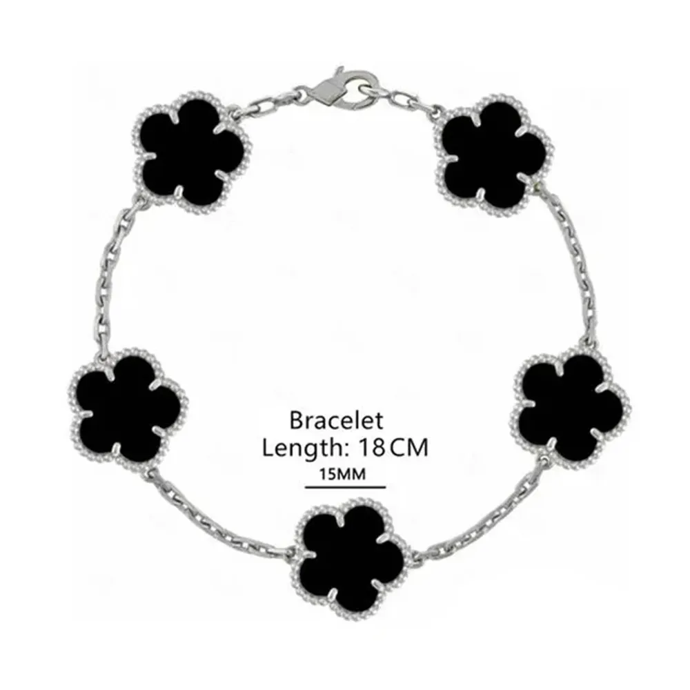 Stainless Steel Five Leaf Clover Bracelet