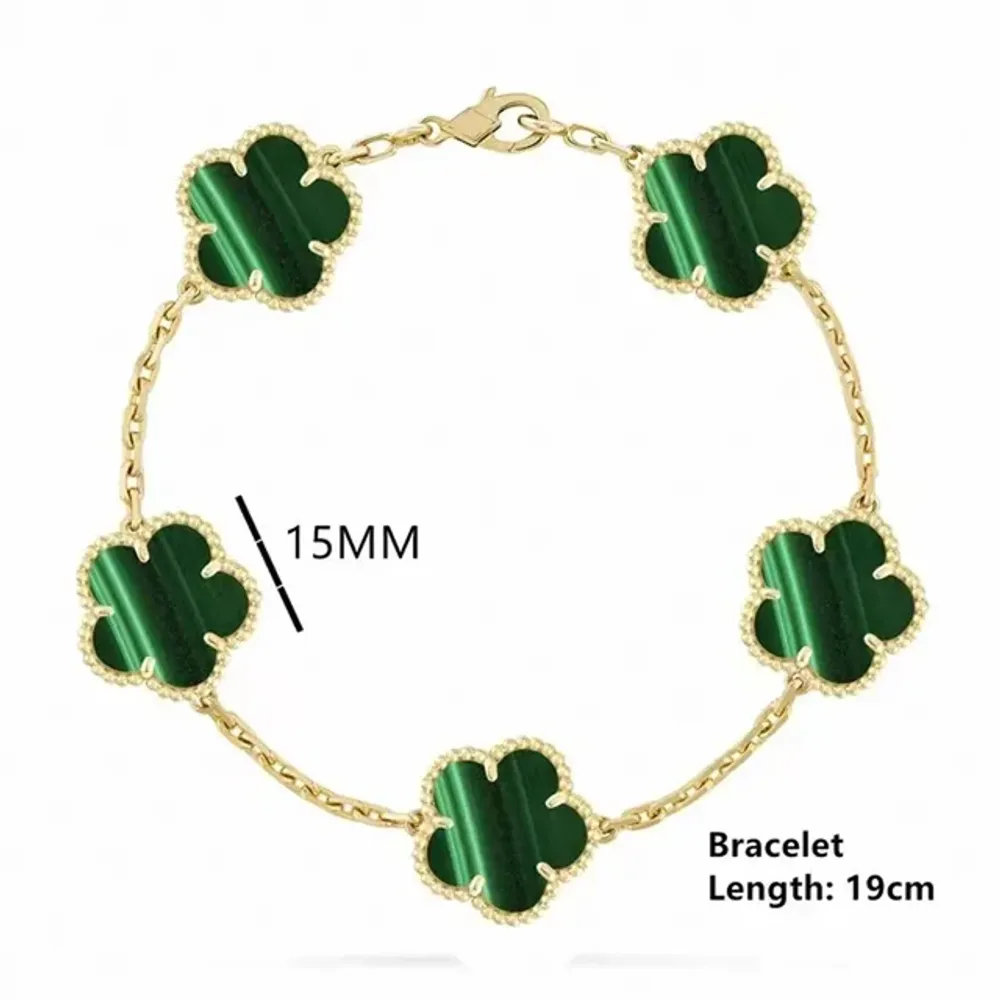 Stainless Steel Five Leaf Clover Bracelet