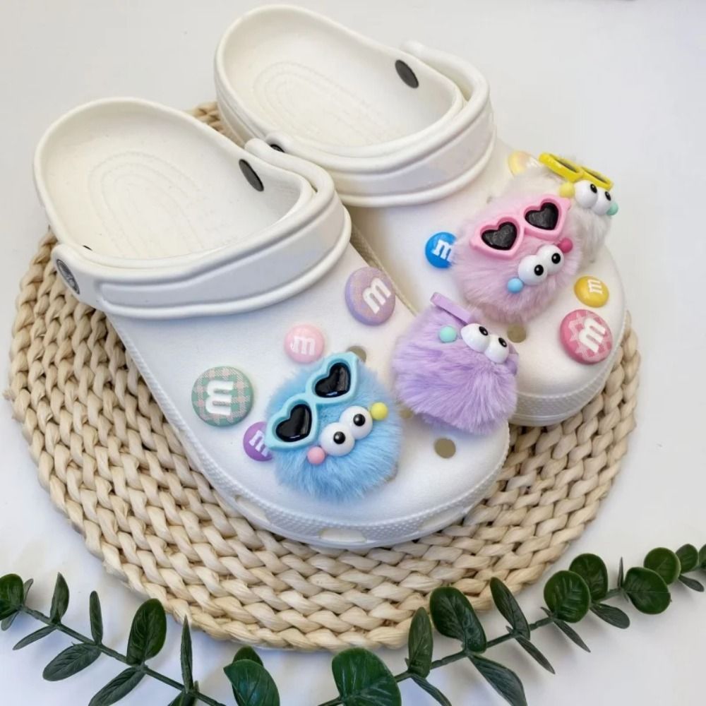 11pc Plush Ball Cute Croc Shoe Charms 