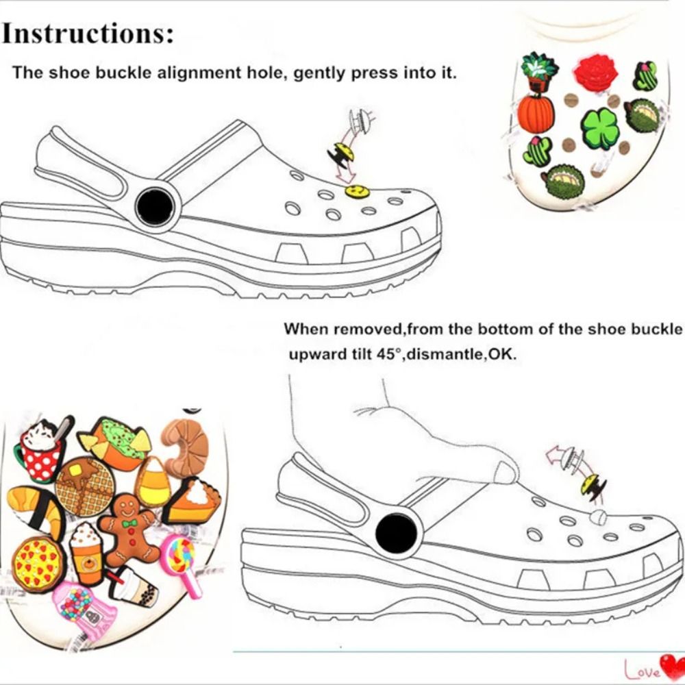 11pc Plush Ball Cute Croc Shoe Charms 