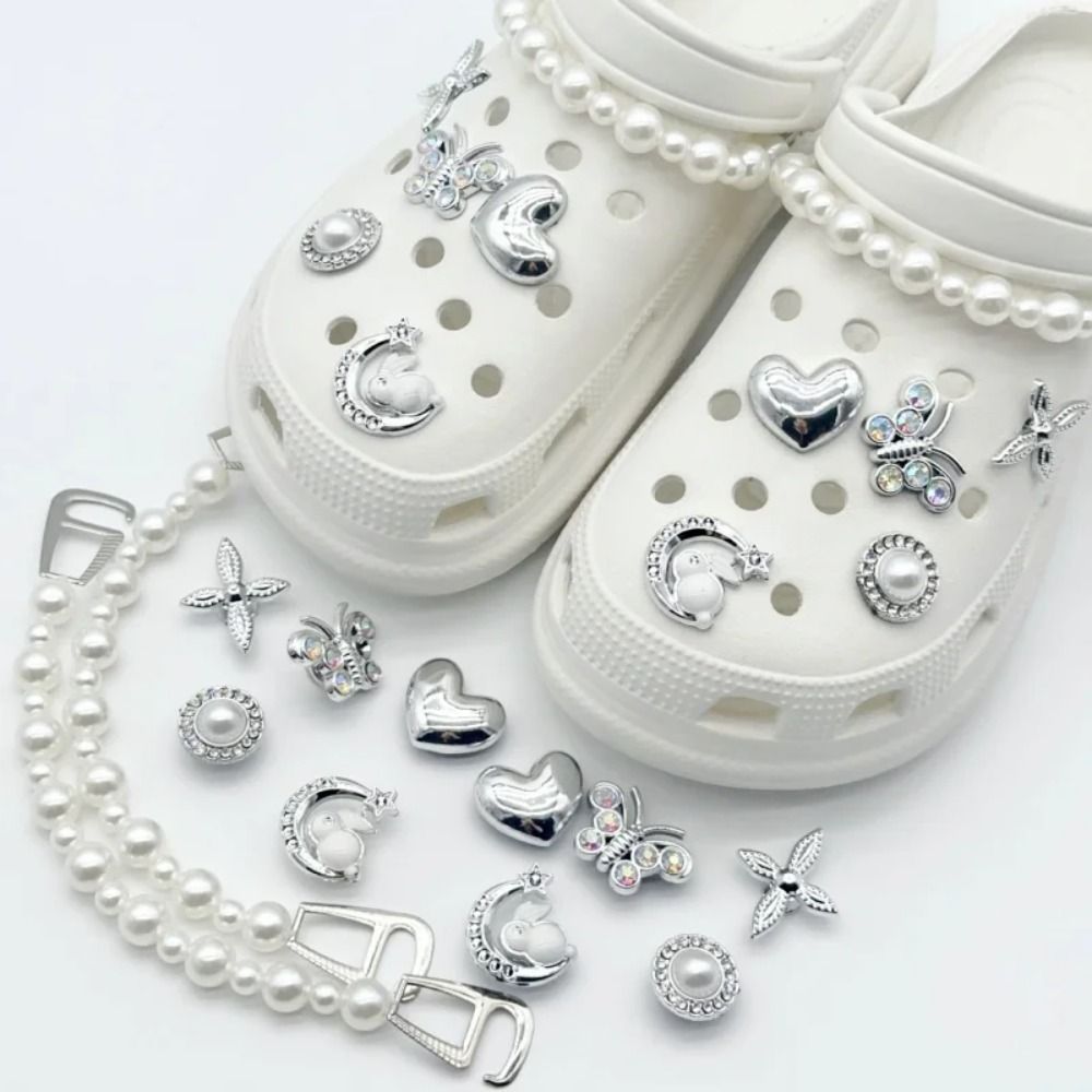 DIY Butterfly Pearl Shoe Charms for Girls Party Gift